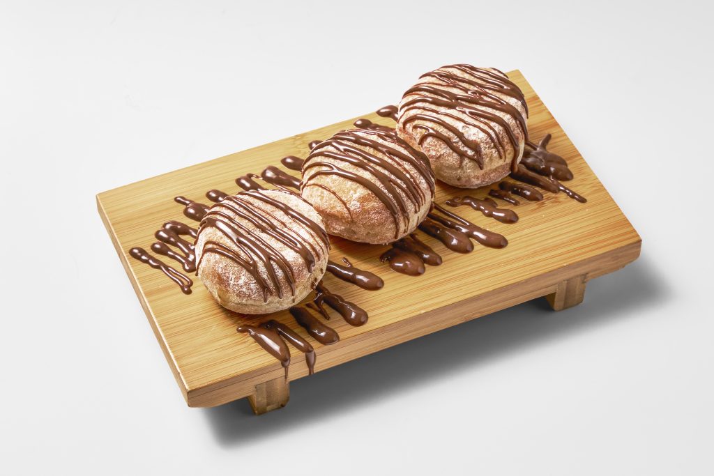 Nutella dessert balls drizzled with chocolate sauce at Yaki Ya!