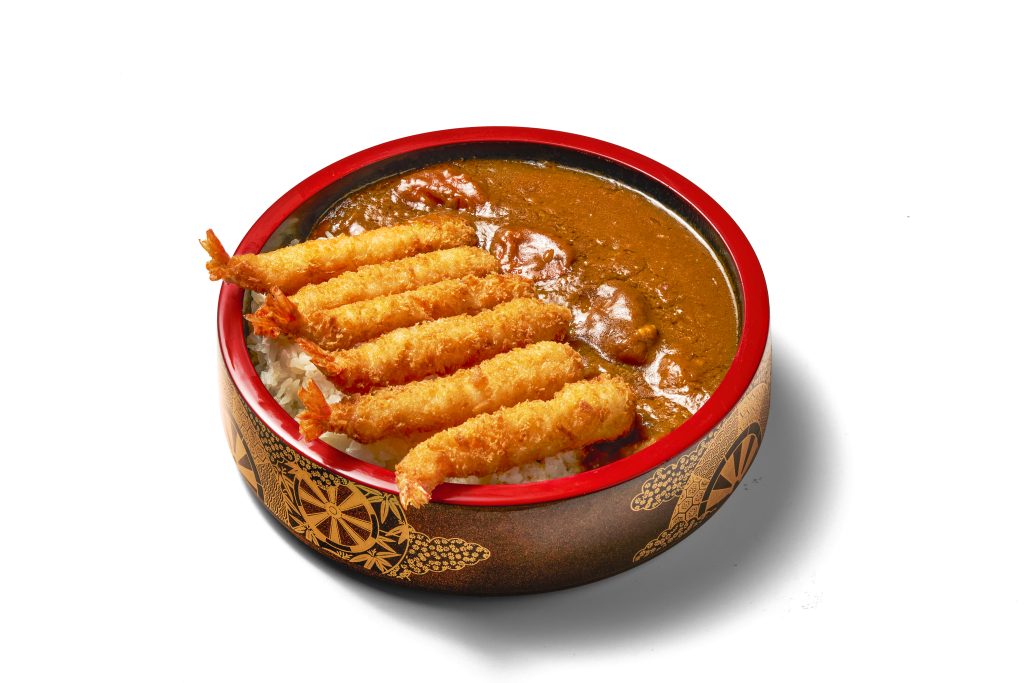 Japanese tempura curry served with steamed rice at Yaki Ya!