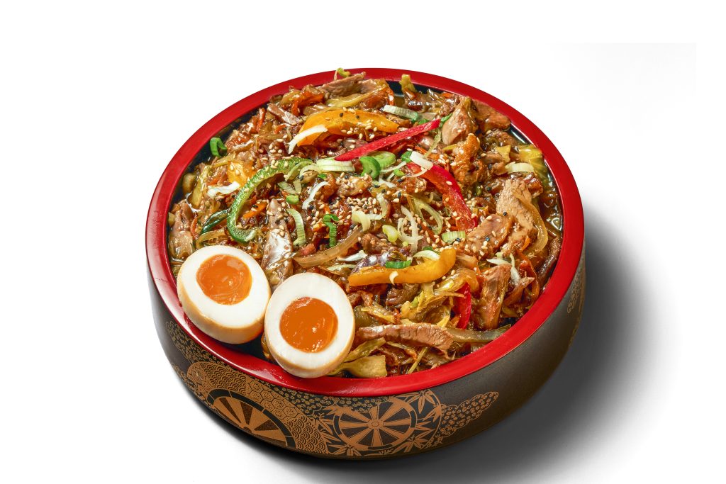 Duck teriyaki bowl prepared fresh with signature teriyaki sauce at Yaki Ya!