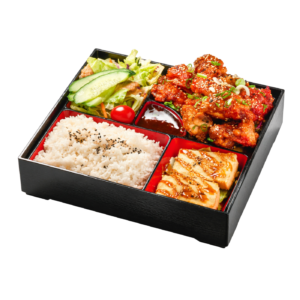 Bento mixed starter selection featuring popular Japanese sides at Yaki Ya!
