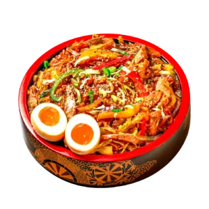 Halal Japanese teriyaki chicken bowl prepared fresh at Yaki Ya!