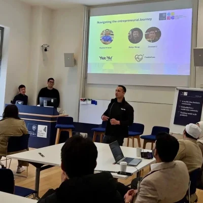 Nazmul H Azad Mishu speaking about entrepreneurship and inclusion at Oxford